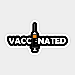 Vaccinated with Syringe - Immunization Pro-Vaccine - White Lettering Sticker